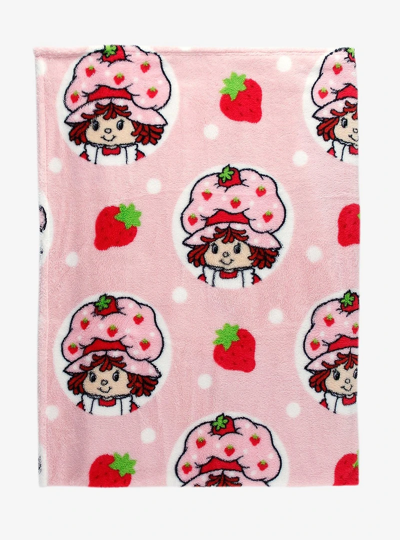 Strawberry Shortcake Allover Print Sherpa Throw - BoxLunch Exclusive