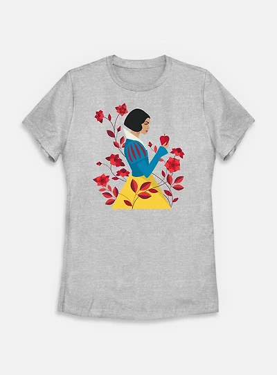 Disney Snow White Live Action With Flowers Womens T-Shirt