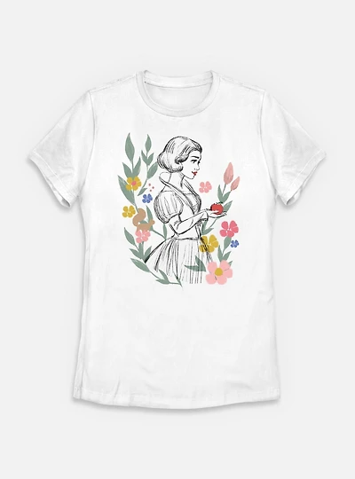 Disney Snow White Live Action Apple Sketch Womens T-Shirt