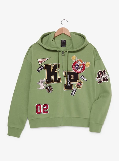 Disney Kim Possible Icon Patches Cropped Zippered Women's Plus Hoodie - BoxLunch Exclusive