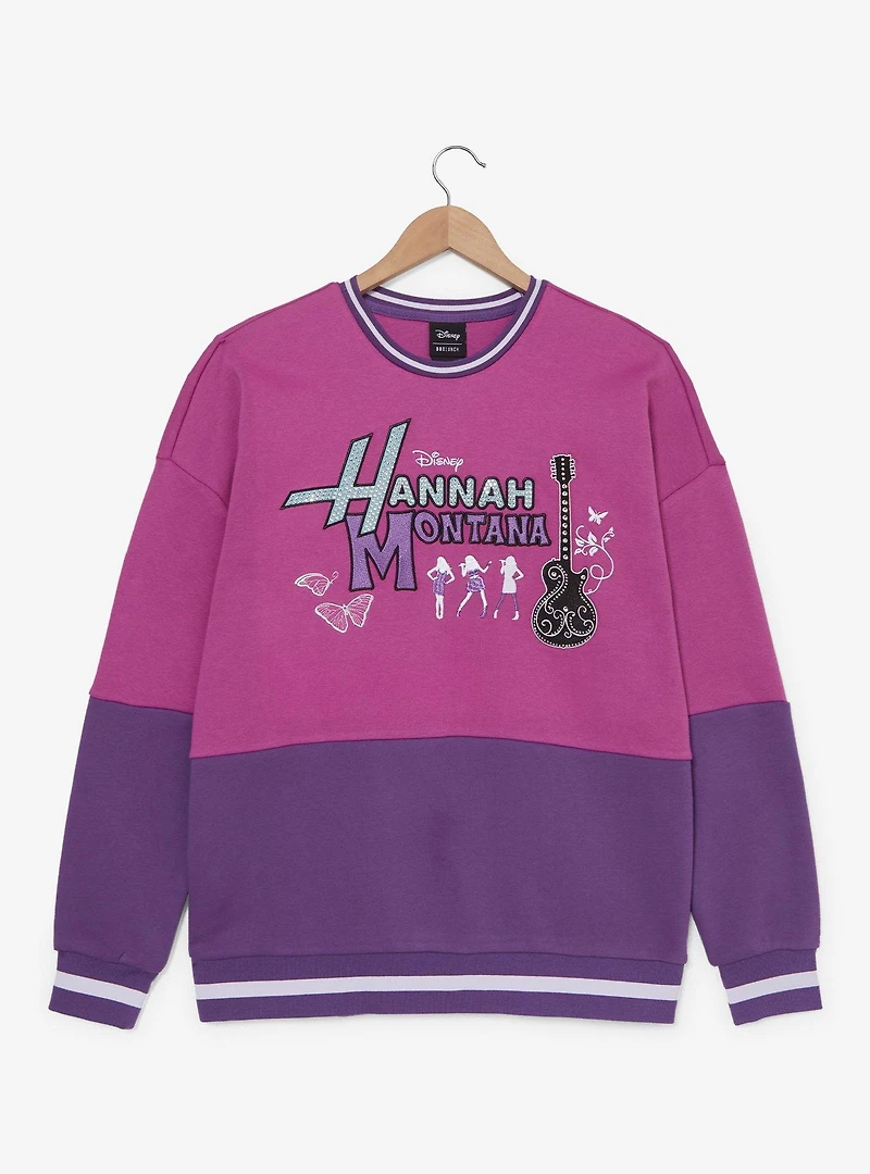 Disney Hannah Montana Rhinestone Logo Panel Crewneck - BoxLunch Exclusive