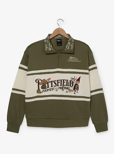 Over the Garden Wall Pottsfield Harvest Festival Women's Plus Cropped Quarter Zip Crewneck — BoxLunch Exclusive