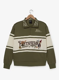 Over the Garden Wall Pottsfield Harvest Festival Women's Plus Cropped Quarter Zip Crewneck — BoxLunch Exclusive