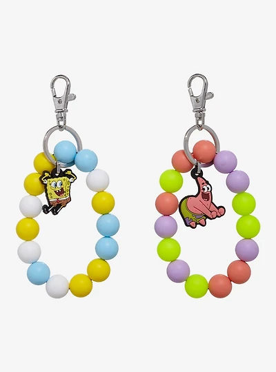 SpongeBob SquarePants Patrick & SpongeBob Beaded Wristlet Keychain Set