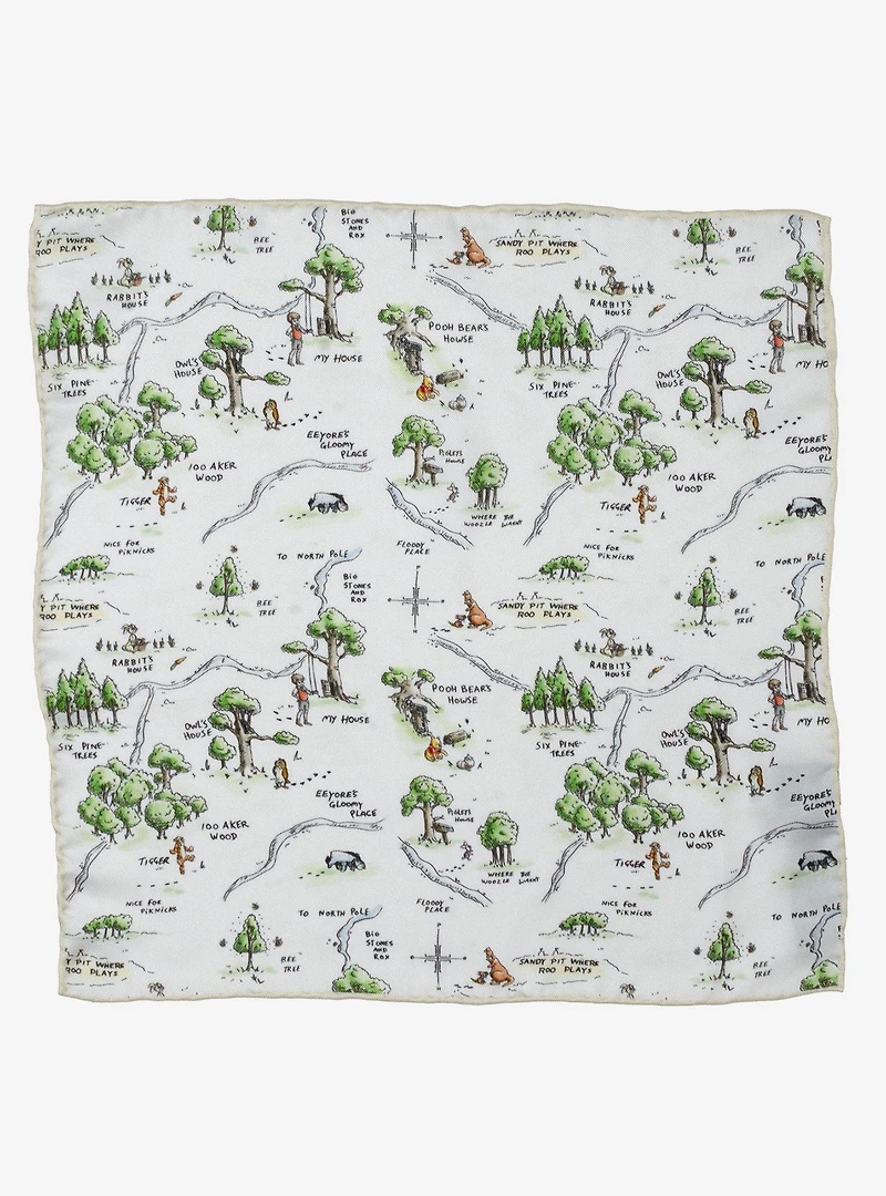 Disney Winnie The Pooh Map Pocket Square
