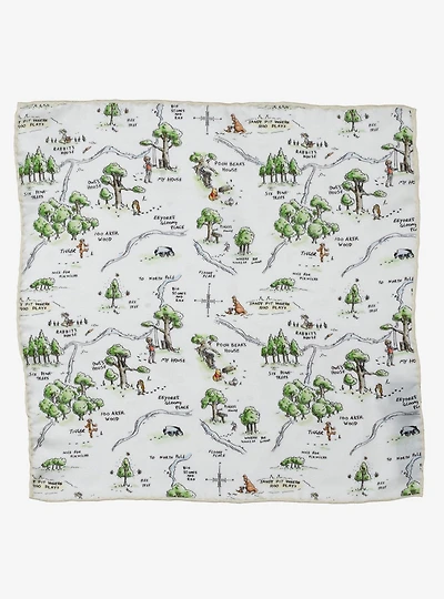 Disney Winnie The Pooh Map Pocket Square