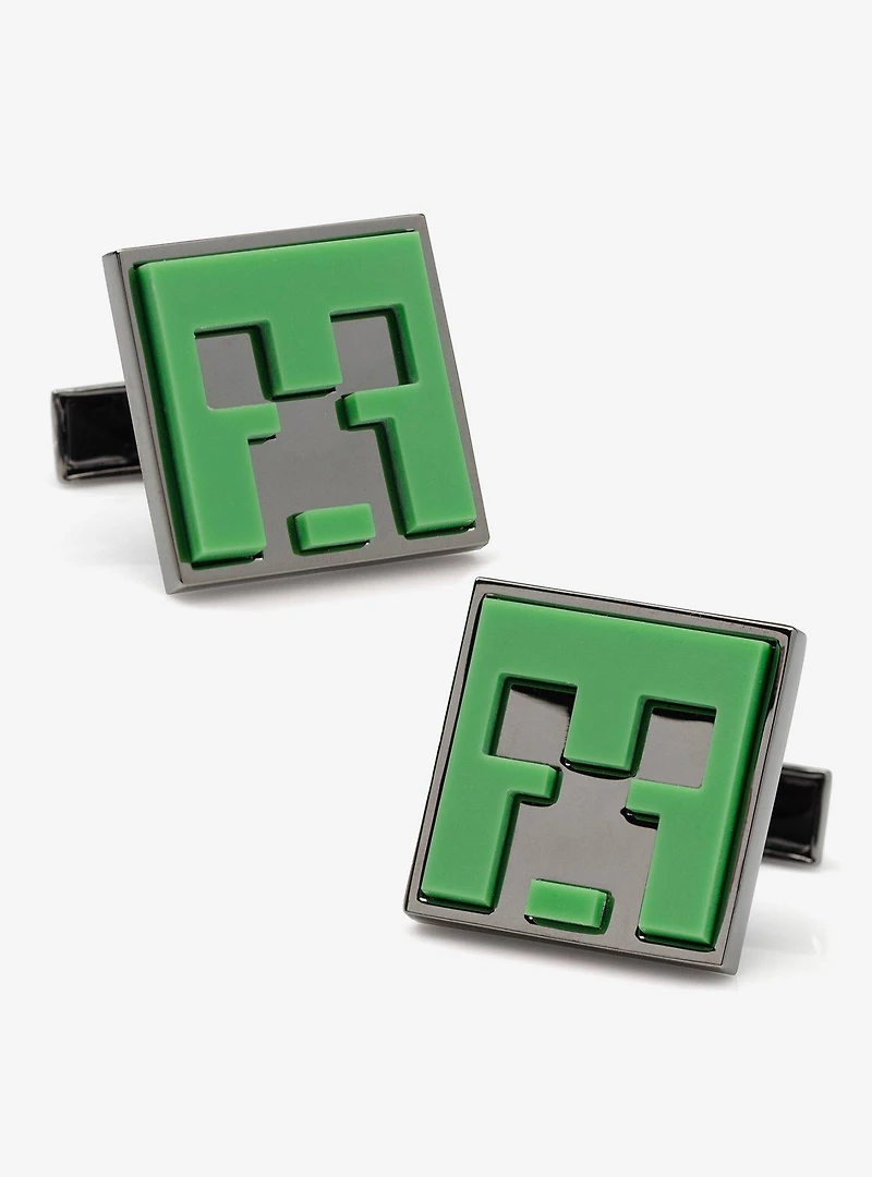 Minecraft Creeper Gunmetal Cufflinks