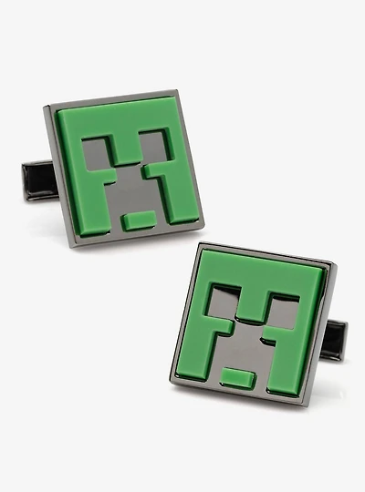 Minecraft Creeper Gunmetal Cufflinks