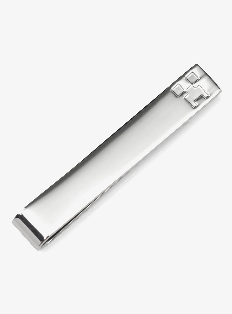 Minecraft Creeper Hidden Message Silver Tie Bar