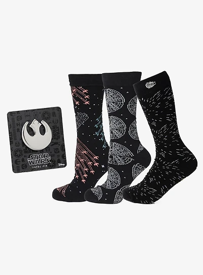 Star Wars Transport 3-Pair Sock & Lapel Pin Set
