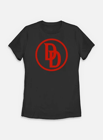 Marvel Daredevil: Born Again Red Monogram Logo Womens T-Shirt