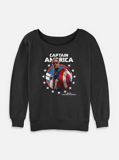 Captain America: Brave New World Portrait Womens Slouchy Sweatshirt