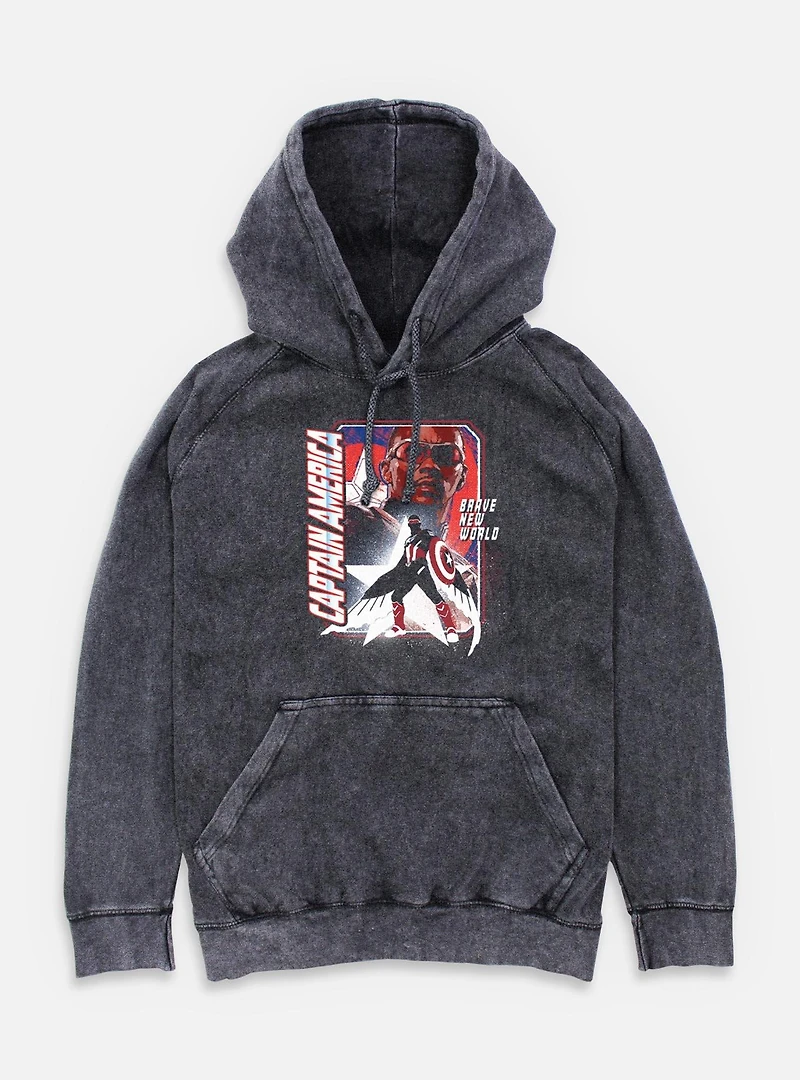 Captain America: Brave New World Shield Falcon Mineral Wash Hoodie