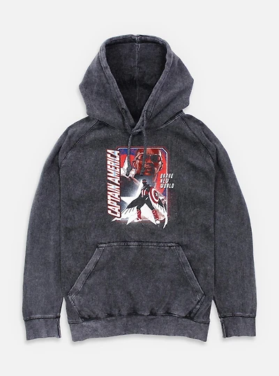 Captain America: Brave New World Shield Falcon Mineral Wash Hoodie