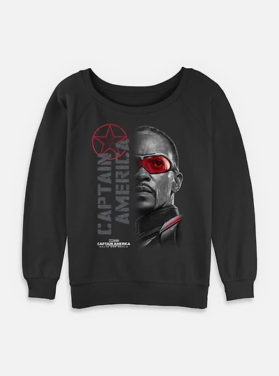 Captain America: Brave New World Red Lens Flare Garment Dye Womens Slouchy Sweatshirt