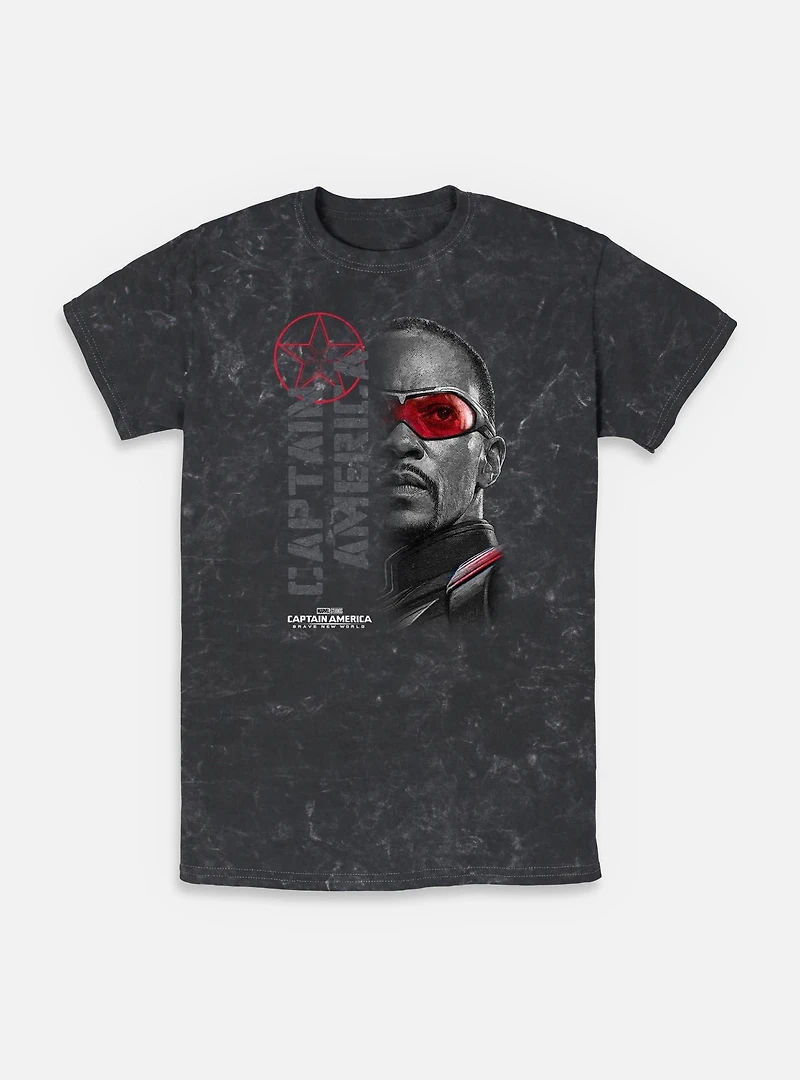 Captain America: Brave New World Red Lens Flare Garment Dye Mineral Wash T-Shirt