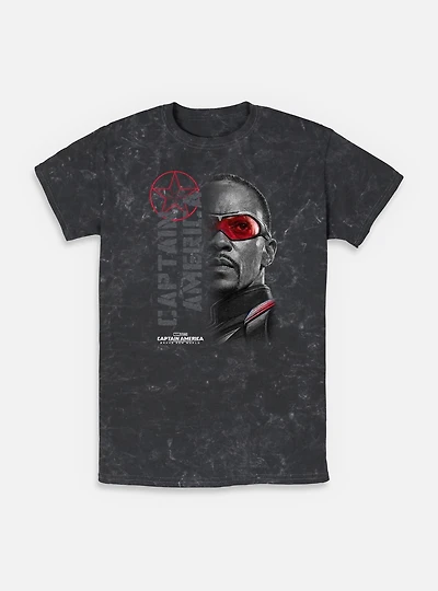 Captain America: Brave New World Red Lens Flare Garment Dye Mineral Wash T-Shirt
