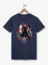 Captain America: Brave New World Paint Splatter Shield Garment Dye T-Shirt