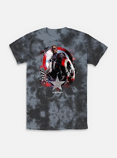 Captain America: Brave New World Paint Splatter Shield Tie-Dye T-Shirt