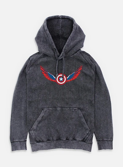 Captain America: Brave New World Wings Shield Falcon Mineral Wash Hoodie