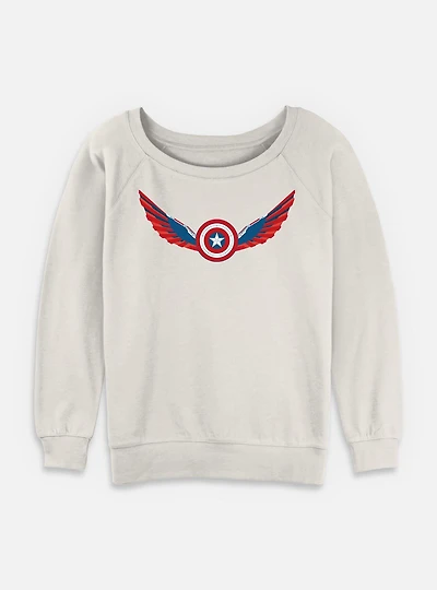 Captain America: Brave New World Wings Shield Falcon Womens Slouchy Sweatshirt