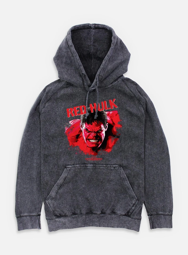 Captain America: Brave New World Red Hulk Bust Mineral Wash Hoodie