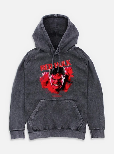 Captain America: Brave New World Red Hulk Bust Mineral Wash Hoodie