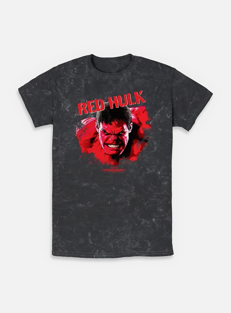Captain America: Brave New World Red Hulk Bust Mineral Wash T-Shirt