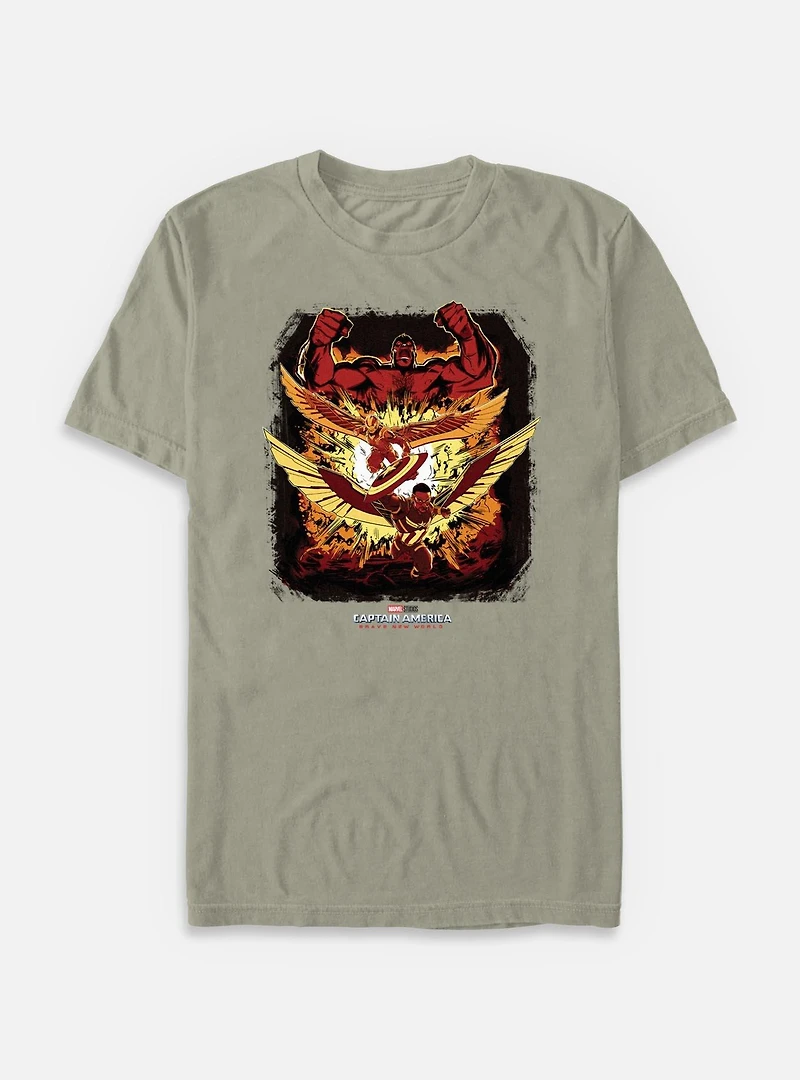Captain America: Brave New World Red Hulk And Falcon Garment Dye T-Shirt