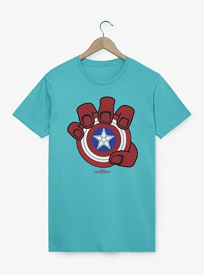 Captain America: Brave New World Red Hulk Hand And Shield Garment Dye T-Shirt