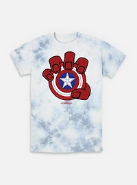 Captain America: Brave New World Red Hulk Hand And Shield Tie-Dye T-Shirt