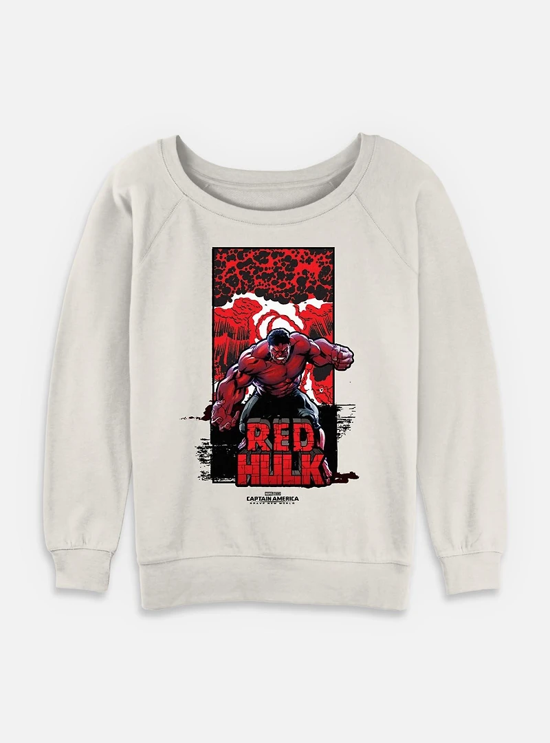 Captain America: Brave New World Red Hulk Bomb Womens Slouchy Sweatshirt