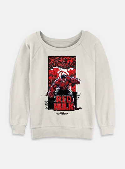 Captain America: Brave New World Red Hulk Bomb Womens Slouchy Sweatshirt