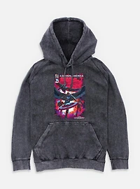 Captain America: Brave New World America And Falcon Comic Cover Mineral Wash Hoodie