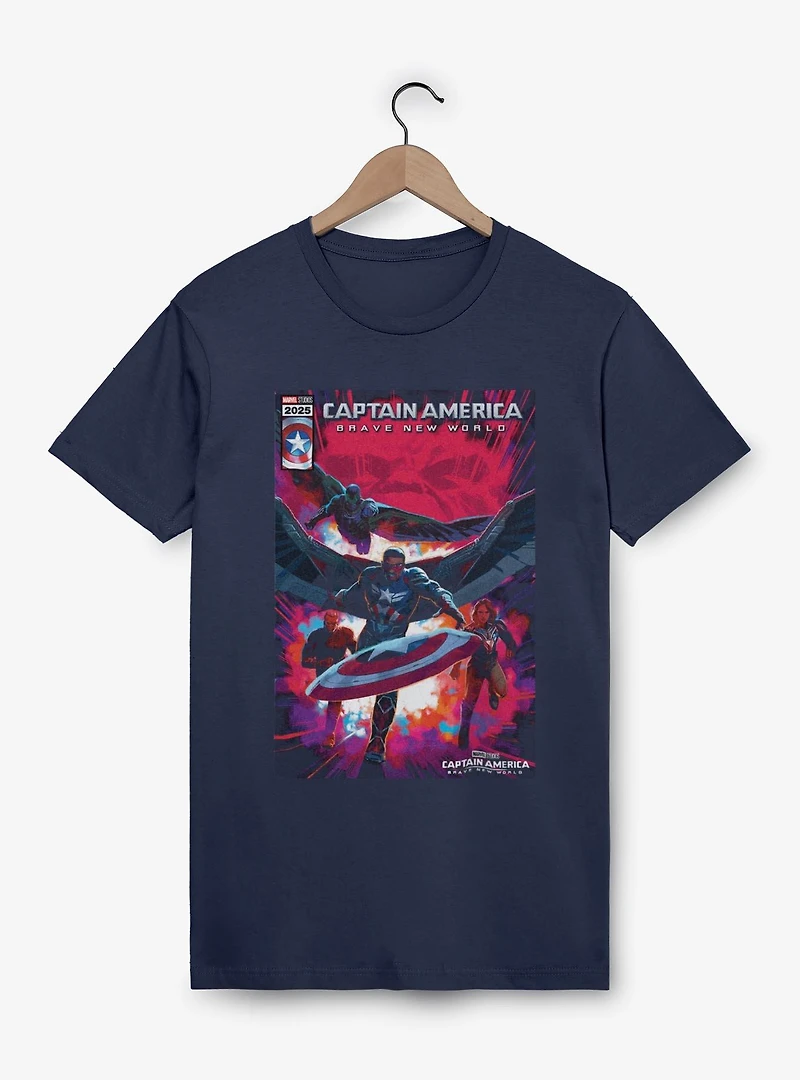 Captain America: Brave New World America And Falcon Comic Cover Garment Dye T-Shirt