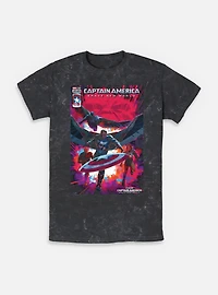 Captain America: Brave New World America And Falcon Comic Cover Mineral Wash T-Shirt