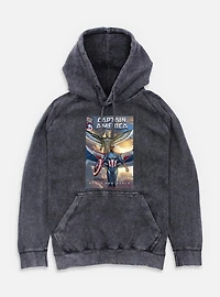 Captain America: Brave New World Falcon Team Up Comic Cover Mineral Wash Hoodie
