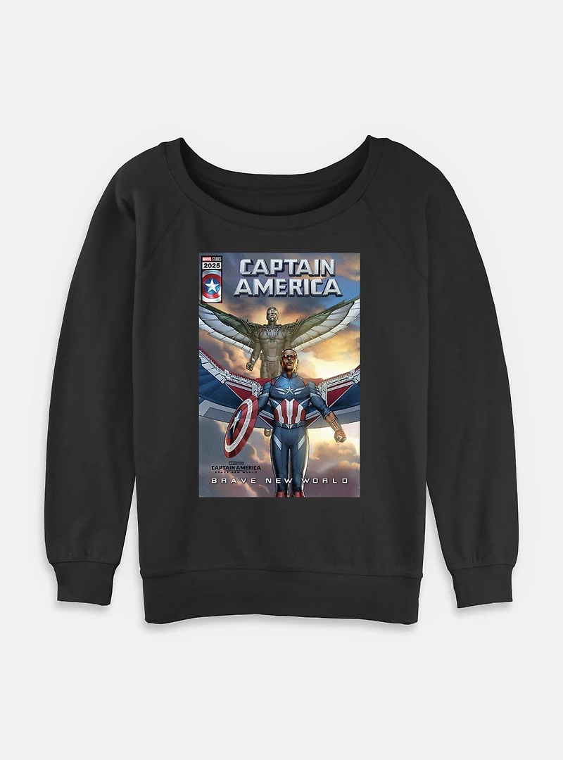 Captain America: Brave New World Falcon Team Up Comic Cover Womens Slouchy Sweatshirt