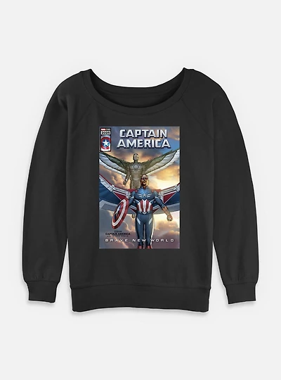 Captain America: Brave New World Falcon Team Up Comic Cover Womens Slouchy Sweatshirt
