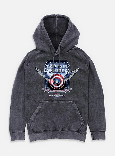 Captain America: Brave New World America Shield Wings Mineral Wash Hoodie