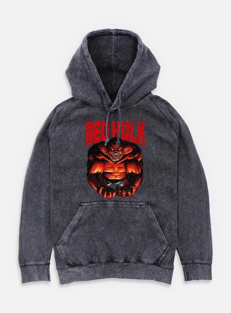 Marvel Red Hulk Mineral Wash Hoodie