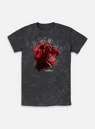 Captain America: Brave New World Red Hulk Punch Through Mineral Wash T-Shirt