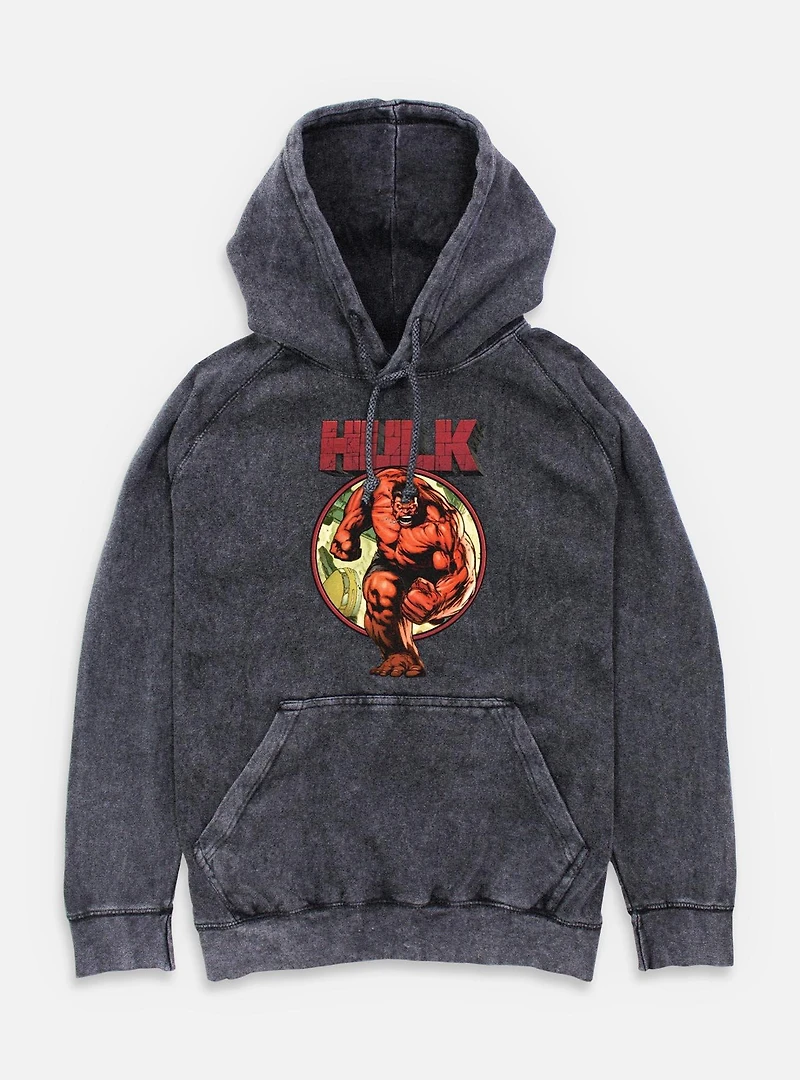 Marvel Red Hulk Run Mineral Wash Hoodie