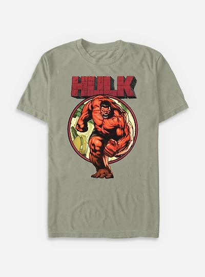 Marvel Red Hulk Run Garment Dye T-Shirt