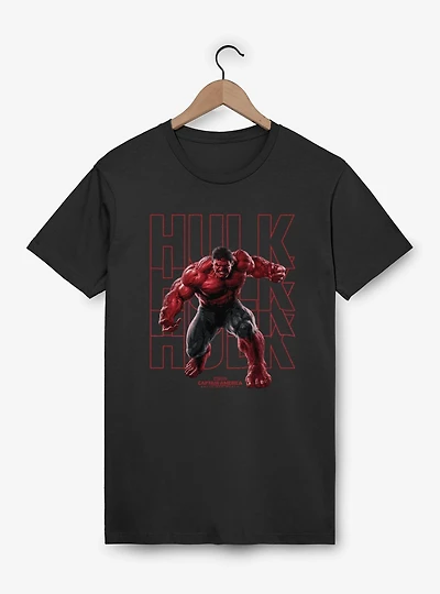Captain America: Brave New World Red Hulk Text Stack T-Shirt