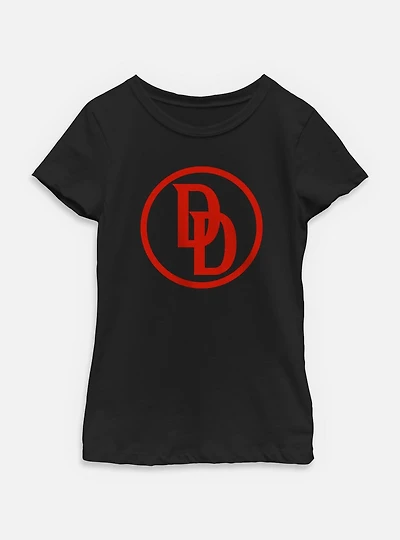 Marvel Daredevil: Born Again Red Monogram Logo Youth Girls T-Shirt