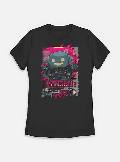 The Electric State Heman Glitch Poster Womens T-Shirt