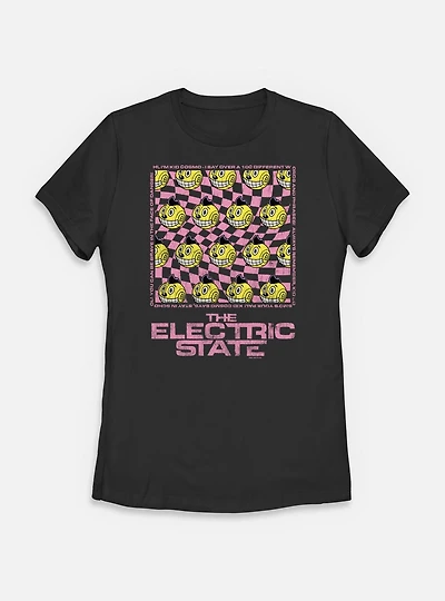 The Electric State Kid Cosmo Checkered Pattern Womens T-Shirt