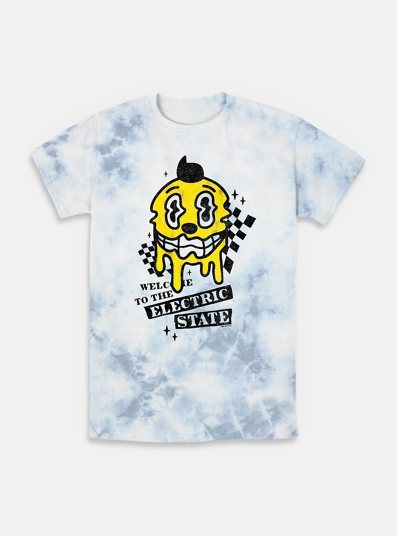 The Electric State Kid Cosmo Checkered Drip Tie-Dye T-Shirt