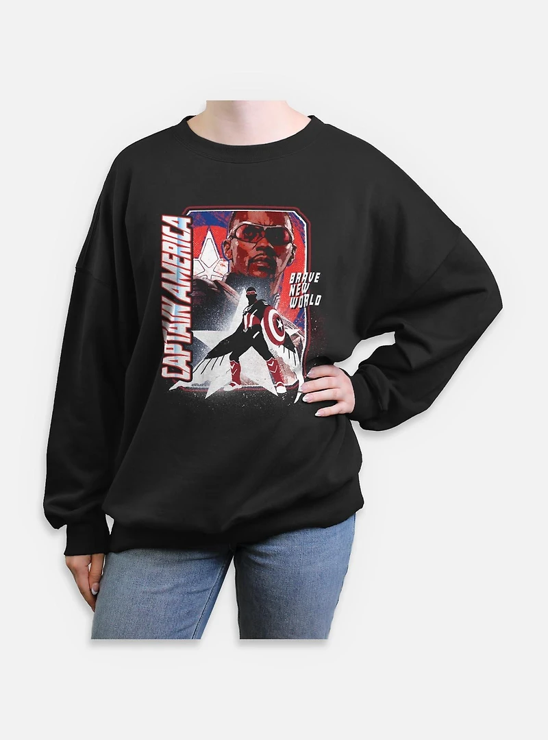 Captain America: Brave New World Shield Falcon Womens Oversized Sweatshirt